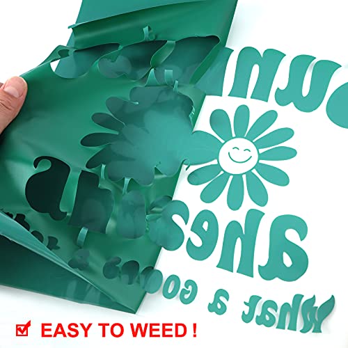 Image of FUNKAKA Heat Transfer Vinyl Rolls, 12 inch x 9ft Green Iron on Vinyl for Shirt | Glossy HTV Vinyl for All Cutter Machines - Easy to Cut & Weed for Heat Vinyl Design