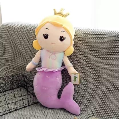 Image of Tickles Mermaid Soft Doll Stuffed Plush Animal Toy for Kids Girls Birthday Gifts (Color: Purple Size: 60 cm)