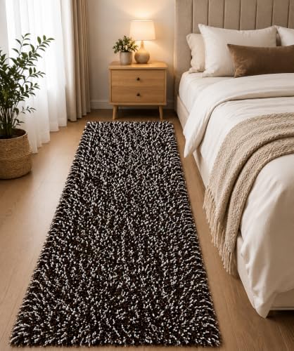 Image of tie die Shaggy Carpet for 2 Inch Thickness Living Room - Soft Fluffy Rug & Non Slip Runner Carpet - Cozy Shaggy Area Rug for Bedroom & Lounge [2x4 Feet Brown]