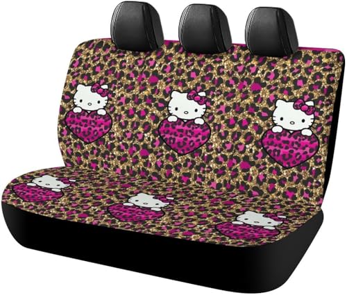 ハローキティ (2) アニメ カーシートカバー 車シートカバー 後部座席用 シート保護 おしゃれ カー用品 軽/普通車 汎用 後席クッションカバー 人気 四季通用 プレゼント
