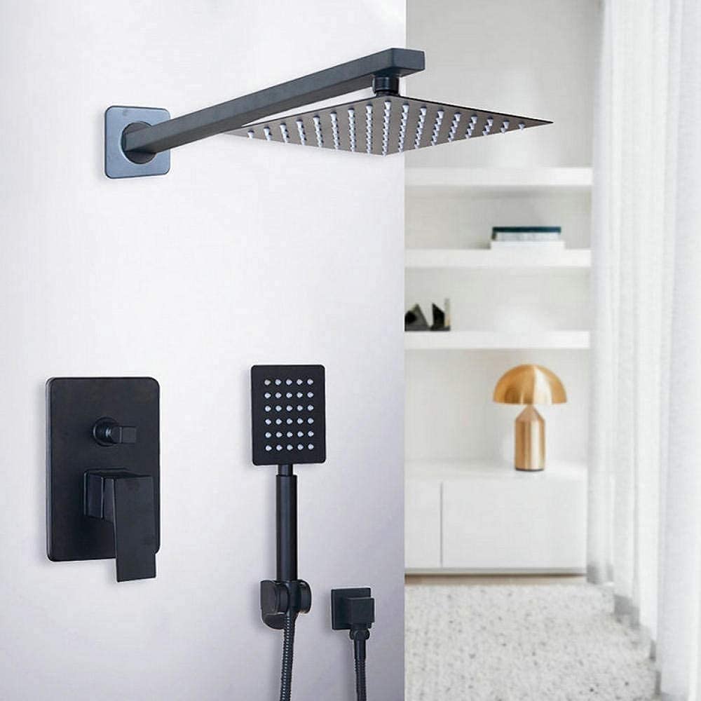 Ensemble de robinets de pluie et de douche à main de 8 pouces noir mat - 7
