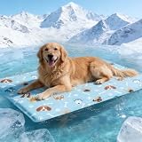 kudmwcc Alfombra Refrescante para Perros 90x60 cm, Colchón de Enfriamiento para Mascotas en Días Calurosos, Manta Fresca para Gatos y Perros, Lavable y Portátil para Casa, Viajes o Coche