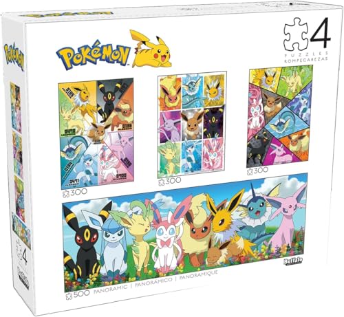 Buffalo Games - Pokemon - Eevee Montage - Multipack Jigsaw Puzzles for Adults Challenging Puzzles Perfect for Game Nights - Finished Size Varies