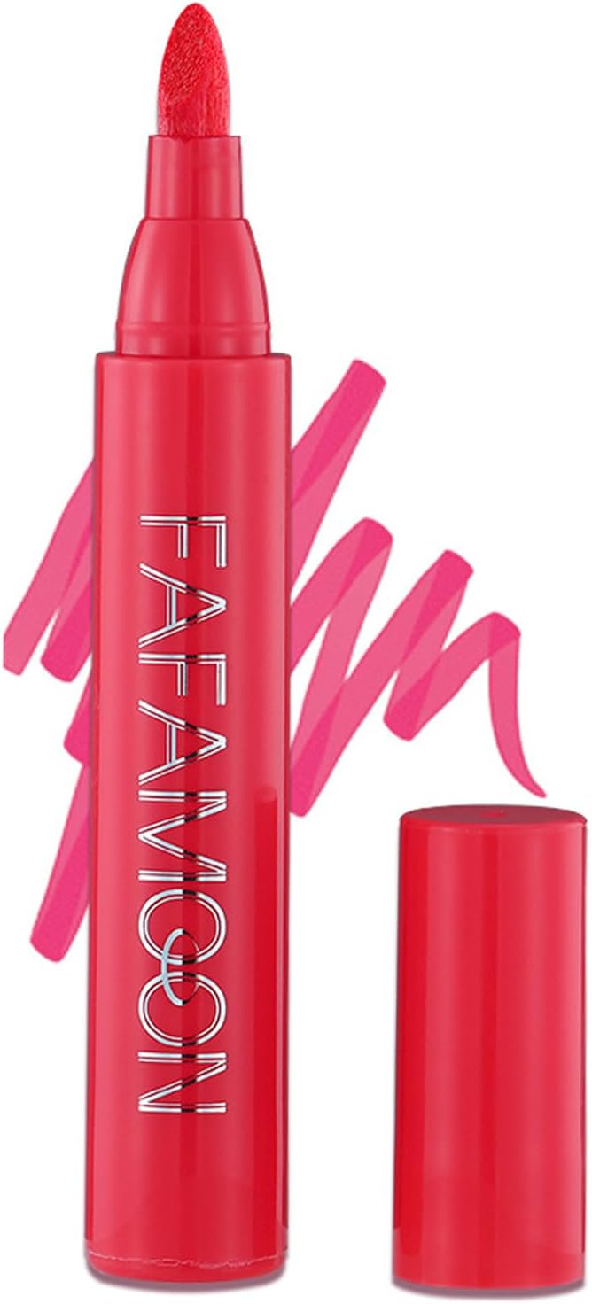 Long Lasting Lip Stain, Lip Stain Ultra Long Lasting Natural Finish Water Based, Long-lasting Waterproof Non-Sticky Cup Lip Tint High Pigment Lip Makeup for Women Girls (Powdered)