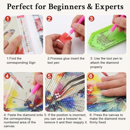 Image of HASTHIP DIY Diamond Painting Kit, Colorful Dragonfly DIY Diamond Art Canvas with Resin Rhinestones, Watercolor Floral Full Drill Craft Set, Sparkling Wall Decor Handmade Gift Kit, 40x30cm, No Frame