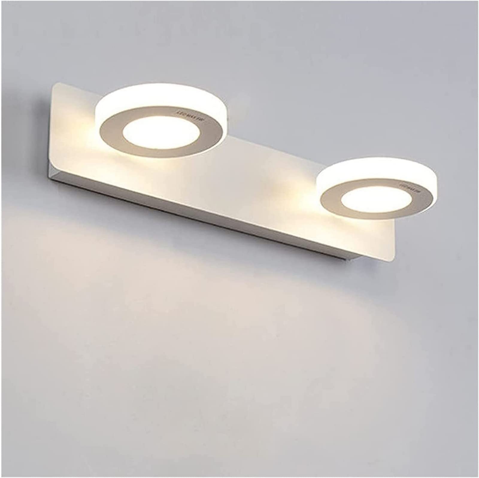 YTBHSHXZ wall Light， LED Bathroom Mirror Light 360 Adjustable IP44 3000K-6000K Wall Lamp(2 Lights Led 10w,6000K)