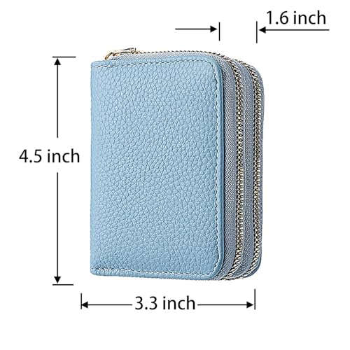 Women's Accordion Wallet with Double Zipper RFID-Blocking Card Organizer, Slim Coin Purse for Credit Cards/ID/Cash2
