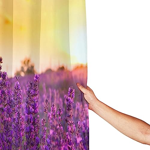 Rideau de douche imperméable lavande anti-moisissure en polyester moderne pour baignoire - 5