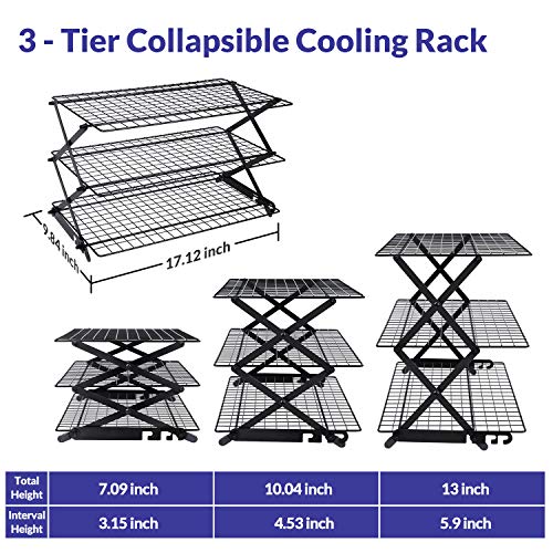 Buy Geesta 2/3/4-Tier Collapsible Cooling Rack with Adjustable 3 ...