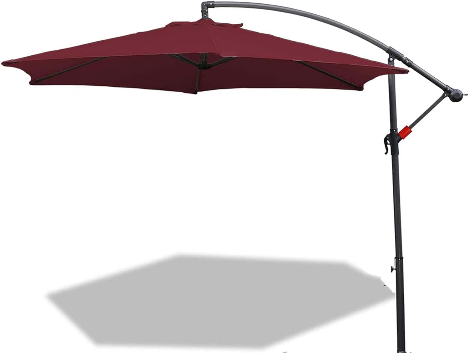 MIQXUAN Beach Parasol 3M/10FT Garden Parasol, Patio Cantilever Umbrella, Outdoor Hanging Sun Shade Canopy with Crank Handle & Height Adjustable for Garden Backyard Pool,3 Green