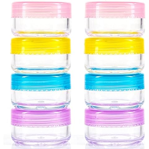 8Pc Clear Travel Pots 10ml for Cosmetic Cream Makeup Container Tub Cover