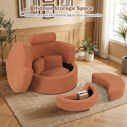 Sillón giratorio piel de conejo terracota miniatura 6