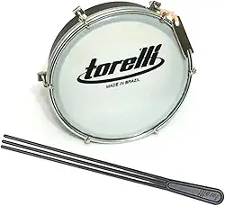 Kit Tamborim Pele Leitosa Torelli TT 404 Preto Baqueta Tripla