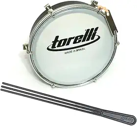 Kit Tamborim Pele Leitosa Torelli TT 404 Preto Baqueta Tripla