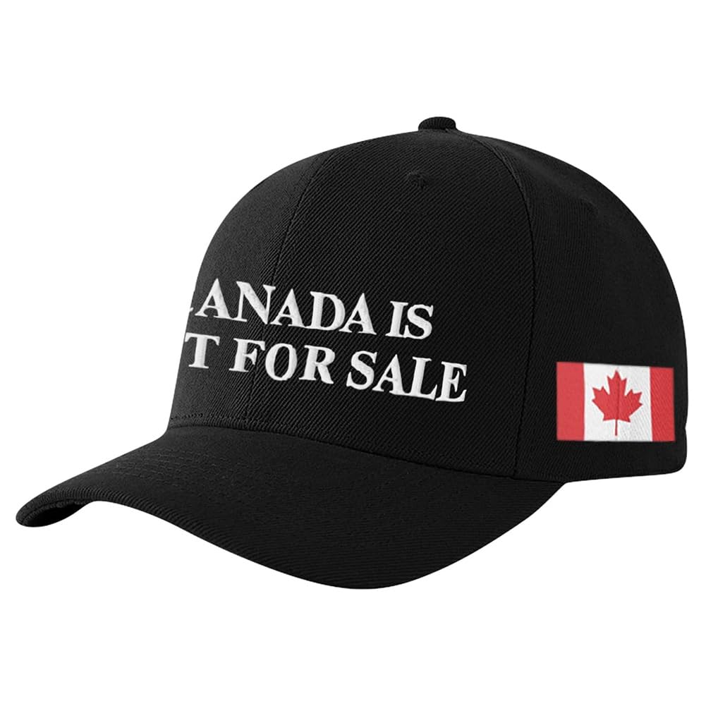 GETBSTOOP Canada is Not for Sale Hat Adjustable Embroidered Classic Cap Breathable Vintage Baseball Cap for Hiking Fishing Black