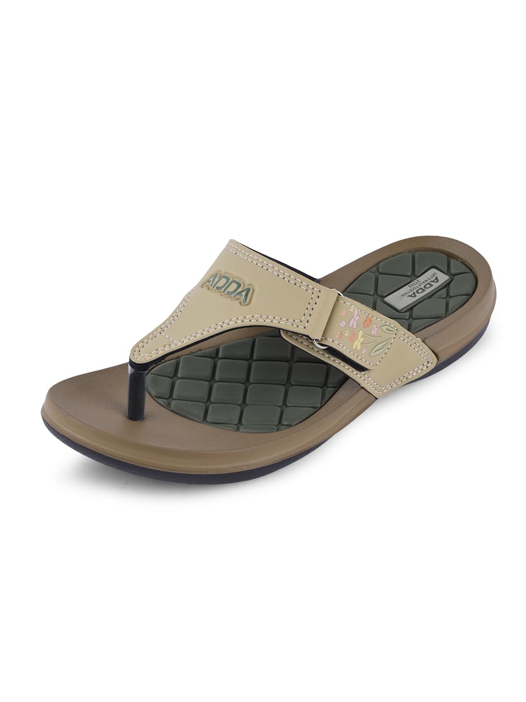 adda Women Comfort Flip-Flops with Quilted Cushioned Footbed & Floral Strap-picture-47