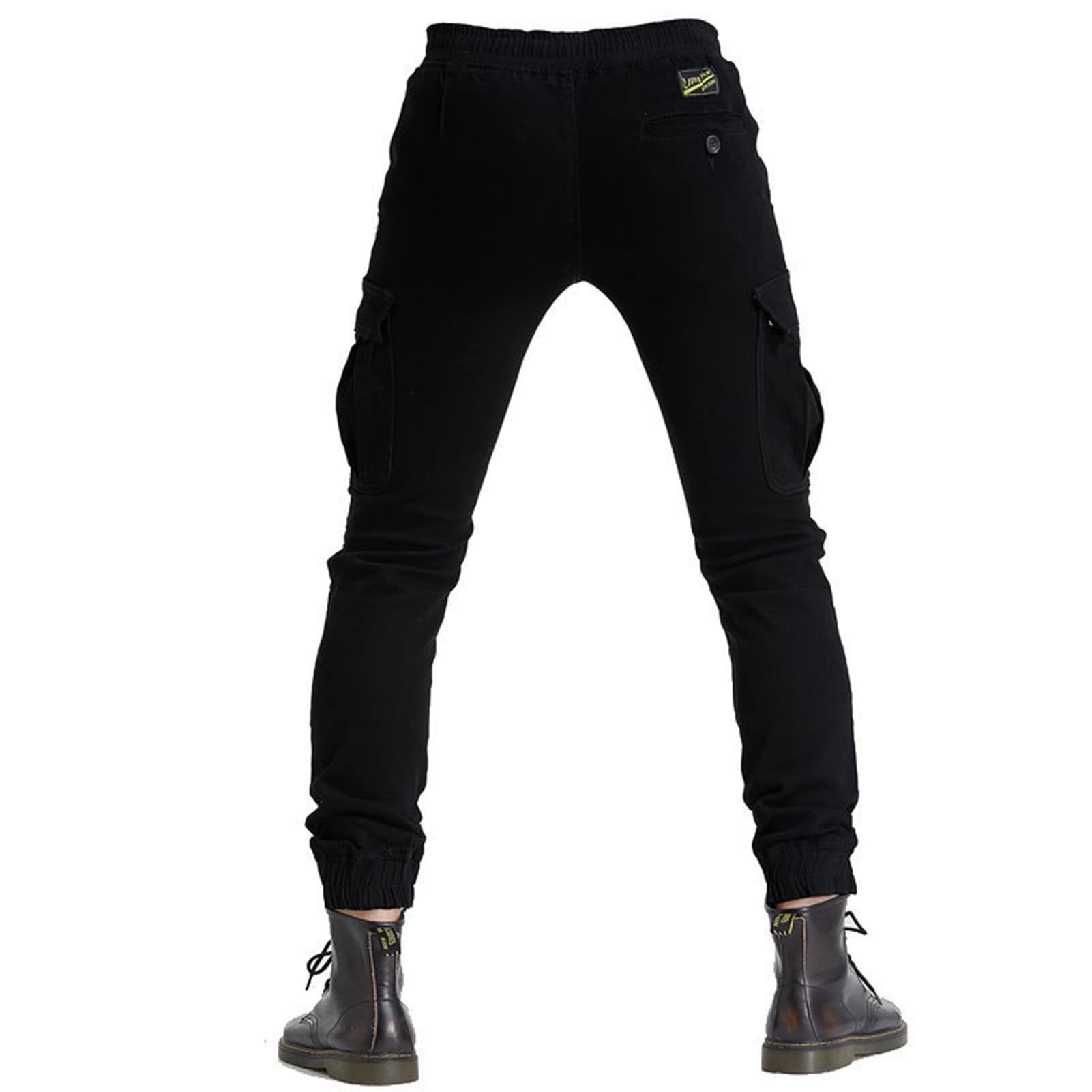 Jeans Da Moto Da Uomini E Donne Pantaloni Protettivi Da Moto Pantaloni In Denim Rinforzati Foderati Protettivi Approvati CE Rimovibili Corazzati Denim Modern-Fit (Nero,M)