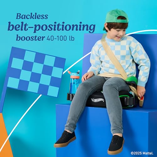 Image of Graco TurboBooster 2.0 Backless Booster Car Seat, Hot Wheels, Travel Booster Seat for Children Ages 4-10, Weight 40-100 Pounds and Height up to 57 Inches