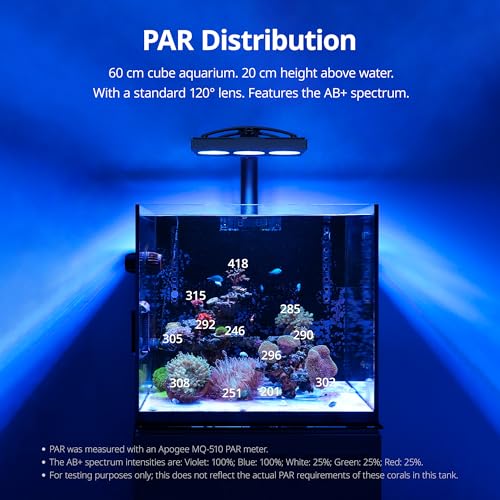 NICREW HyperReef 200 Gen 2 Reef LED Light, 200W Reef Aquarium Lighting for SPS LPS Corals and Saltwater Fish Tanks, Enhanced Violet and Blue Spectrum, Wide Angle Lens, 5 Channels Fully Programmable - Image 6