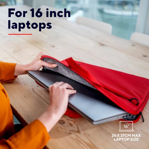 Trust Bologna Slim Laptop Tasche bis 16 Zoll mit Schultergurt, Rot – Ansicht 5