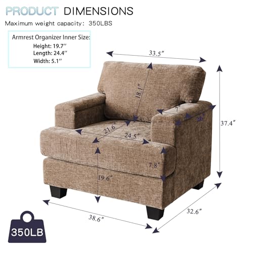 Sillón Oversized Plegable Marrón miniatura 2