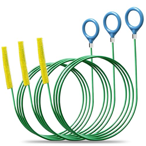 ZLYBox 3Pcs Drain Snake Hair Remover Tool, 50 IN Sink Snake - A Highly Effective Drain Cleaner Tool for Various Bathroom Drains like Sink, Bathtub and Shower to Unclog Swiftly