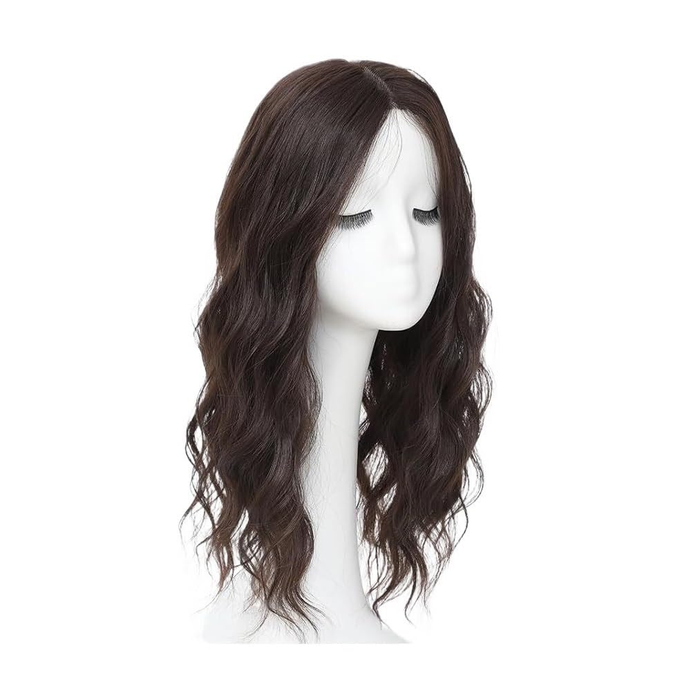 Accesorios para el cabello de 20 pulgadas para mujeres, rizado, ligero, transpirable, extensiones para cabello adelgazamiento (marrón)