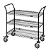 Quantum Storage Systems WRC-1842BK-3 Utility Cart, 42" W x 18" D x 37-1/2" H, 1200 lbs Capacity, Carbon Steel, Epoxy Coated, Black, NSF