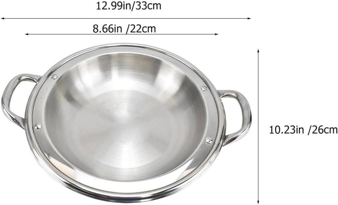 LIFKOME Hotpot Pot Divider Cooking Pot Chinese Hot Pan Stainless Steel Household