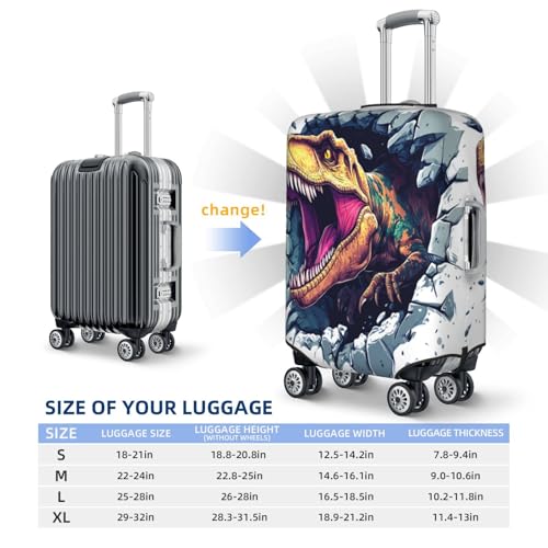 Dinosaur Breaking The Wall Elastic Travel Luggage Covers Dustproof Scratch-Resistant Suitcase Protector Fit 22-24 Inch4
