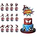 wopin 13 Pezzi Decorazioni per Torte Avengers, Decorazione per Torta di Compleanno Supereroe Ornamenti per Decorazioni per Cupcake, Articoli per Feste Avengers