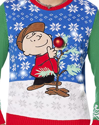 Spencer’s Peanuts Light-Up Charlie Brown Tree Ugly Christmas Sweater | Light-Up Christmas Sweater3