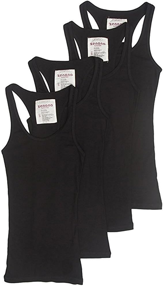 The Lovely Womens Racerback Ribbed Knit Athletic Camisole Long Tank Top