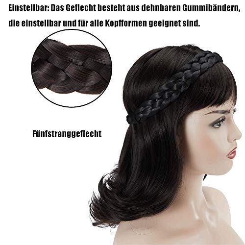 TOECWEGR Braided Hair Band, 5 Strands, Hair Scrunchie, Classic Chunky Elastic Synthetic Headband, Women's Beauty Accessories, B012 - Image 4