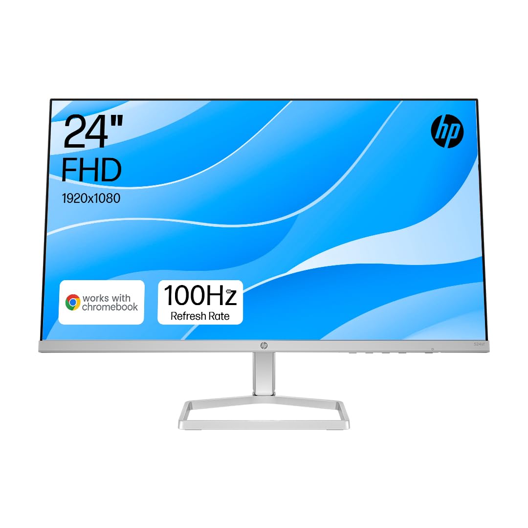 HP Series 5 23.8" FHD Monitor 524sf (HSD-0172-K) 100Hz Refresh Rate | 1500:1 CR | 99 percent sRGB Colour Gamut & 300 Nits | HDMI & VGA Ports | Low-Blue Light | Ergonomically Adjustable