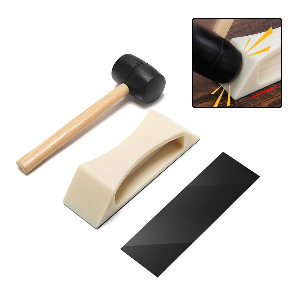 Kit di attrezzi per fissaggio pavimenti, kit di attrezzi per pavimenti in laminato, sollevatore in HDPE resistente con martello in gomma, cuscinetti lavabili per legno duro, LVP, riparazione SPC