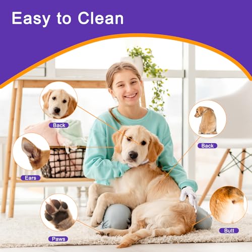 Dog Bath Supplies, No Rinse Pet Wipes, Cleaning & Deodorizing Grooming Gloves, Pet Bathing Gloves Wipes for Daily Care and Traveling, Hypoallergenic- 10PCS Dog Bath Supplies, No Rinse Pet Wipes, Cleaning & Deodorizing Grooming Gloves, Pet Bathing Gloves Wipes for Daily Care and Traveling, Hypoallergenic- 10PCS