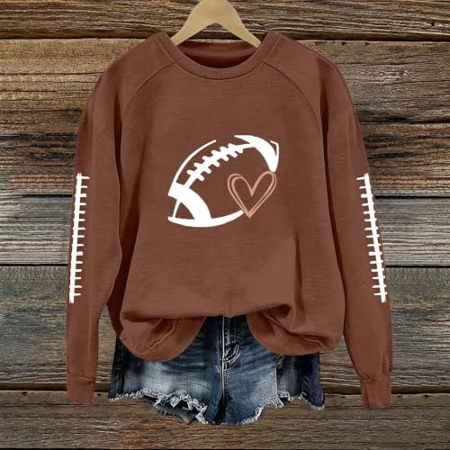 Football Mom Sweatshirts For Women Plus Size Pullover Long Sleeve Shirts - image 2