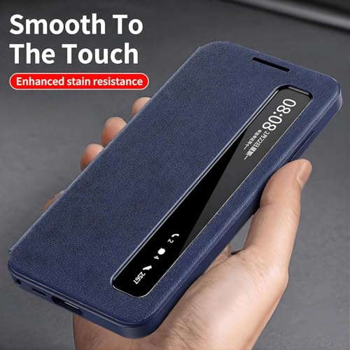 Image of Galaxy S25 Ultra Series Intelligent View Side Window Flip Case Compatible with Galaxy S25 Ultra Smart Window Display Case (Blue, Sumsung Galaxy S25 Ultra 5G)