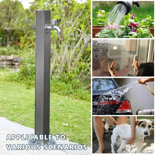 Colonna d'acqua autoportante con rubinetto per irrigazione da giardino, fontana decorativa, fontana per esterni, struttura resistente, facile da installare, ideale per terrazze e cortili