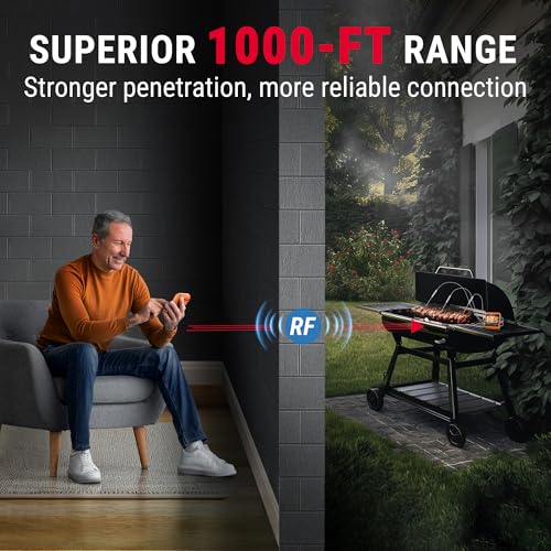 Image of TempPro TP829 1000ft Wireless Meat Thermometer Digital for Grilling and Smoking, 4 Meat Probes Grill Thermometer for Outside Grill, BBQ Thermometer for Cooking Food Temperature (Previously ThermoPro)