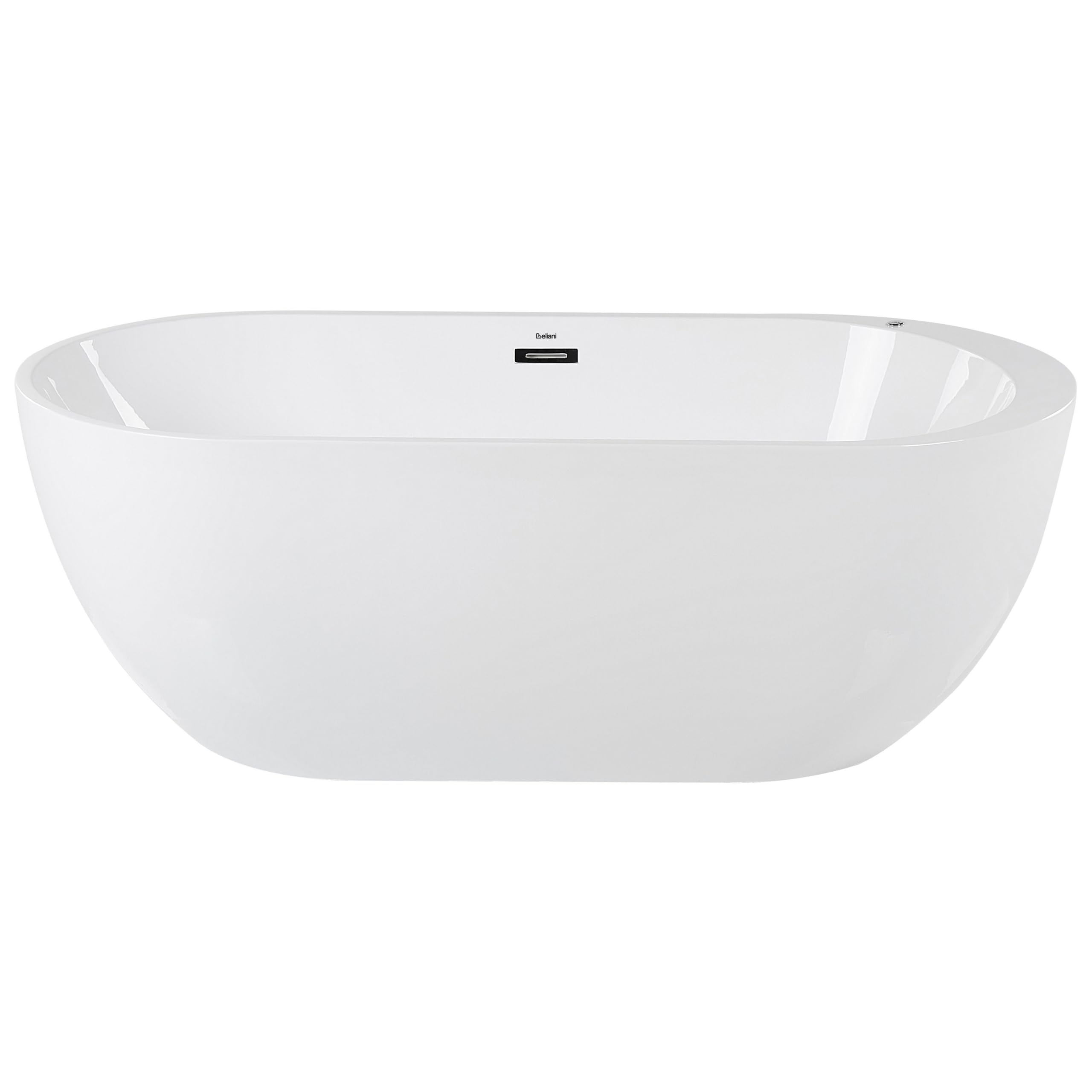 Vasca da Bagno Freestanding Idromassaggio con Luci LED Bianca 170 cm