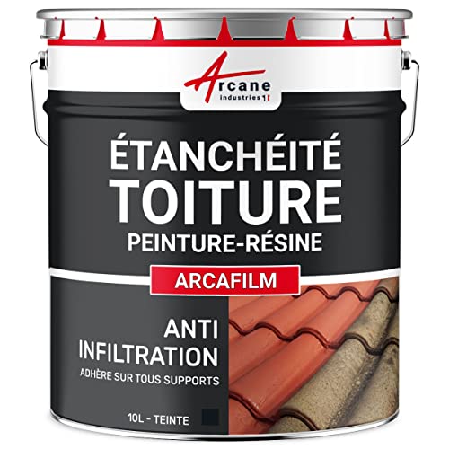 Étanchéité Toiture : Peinture résine d'étanchéité ARCAFILM pour Toit et Tuile - 10 L Ardoise...