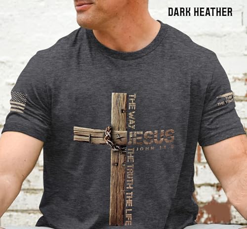 Jesus The Way The Truth The Life Shirt, Christian Shirts for Men, Cross Shirt, Bible Verse Tshirt, Faith Shirts for Men 13