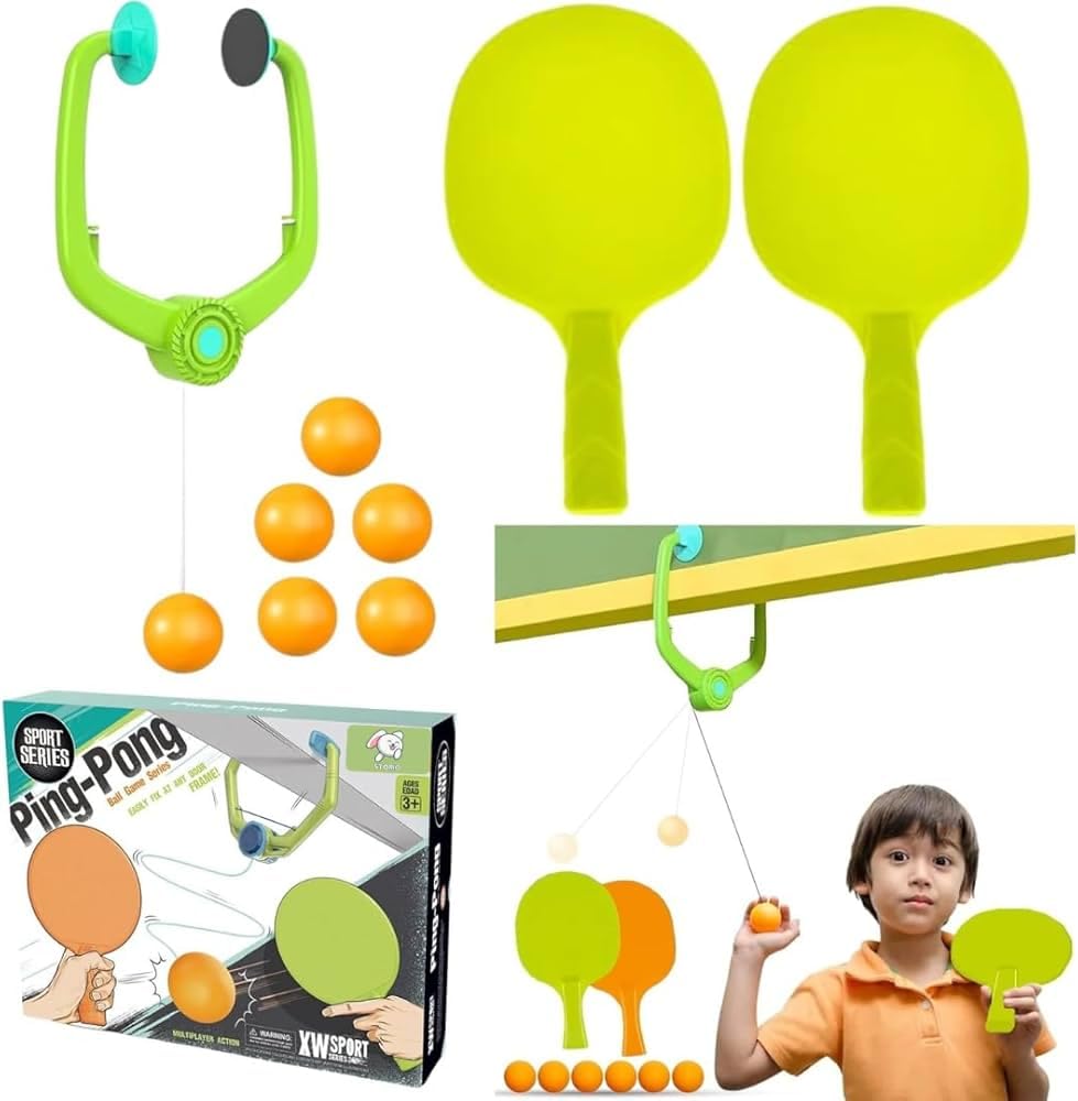 VISHWARAJ ENTERPRISES Hanging Table Tennis Trainer 6 Ping Pong Ball & 1 Pair Paddle Self Training Gaming Set for 5 6 7 8 Years Kids (Multicolor) (B0D95VK5KD) Amazon Price History, Amazon Price Tracker