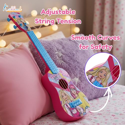 Image of Mattel Barbie Theme Big Guitar Toy for Kids - Pink Musical Instrument for Girls Age 3+ | Interactive Sound & Educational Play | Lightweight & Safe Design |