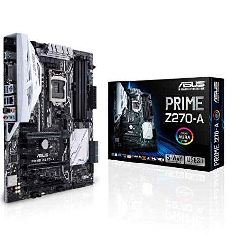 Asus Prime Z270-A Gaming Mainboard Sockel 1151 (ATX, Intel Z270, Kabylake, 4x DDR4-Speicher, USB 3.1, M.2 Schnittstelle)