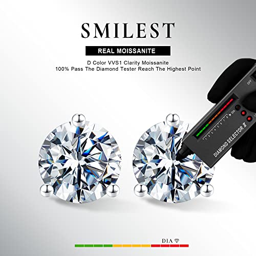 SMILEST 0.2-4CT Martini Moissanite Earrings for Women Men, D Color VVS1 Clarity Lab Created Moissanite 14K White Yellow Rose Gold Black Ruthenium Vermeil 925 Sterling Silver Moissanite Stud Earrings2
