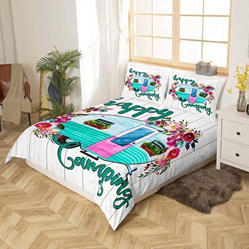 Camper bedding set parure de lit bois et fleurs cadeau idéal
