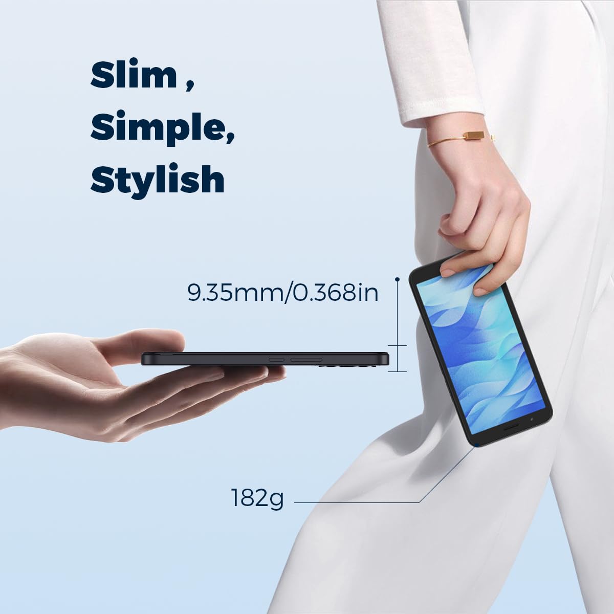 MIRO 4G Cell Phone - New Android 14 Go Edition Smartphone, 6" Display, 2GB+32GB (256GB Expandable), 3000mAh Battery, 5MP+2MP Camera, Dual SIM, 3.5mm Headphone Jack(Blue) — view 8